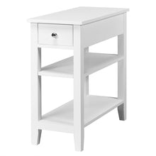 Load image into Gallery viewer, Gymax 3 Tier Nightstand Bedside Table Sofa Side End Table w/Double Shelves Drawer White