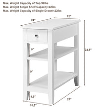 Load image into Gallery viewer, Gymax 3 Tier Nightstand Bedside Table Sofa Side End Table w/Double Shelves Drawer White