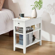 Load image into Gallery viewer, Gymax Set of 2 3Tier Nightstand Bedside Side End Table w/Double Shelves Drawer White