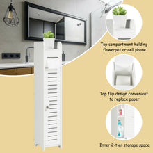 Load image into Gallery viewer, Gymax Small Bathroom Storage Corner Floor Cabinet Toilet Paper Holder Bath Organizer