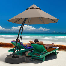 Load image into Gallery viewer, Gymax 11ft Patio Cantilever Hand Push Offset Hanging Umbrella w/ Wheels Base