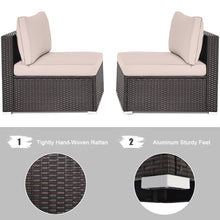 Load image into Gallery viewer, Gymax 2PCS Patio Sectional Armless Sofas Outdoor Rattan Furniture Set w/ Cushions