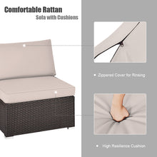 Load image into Gallery viewer, Gymax 2PCS Patio Sectional Armless Sofas Outdoor Rattan Furniture Set w/ Cushions
