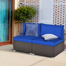 Load image into Gallery viewer, Gymax 2PCS Patio Sectional Armless Sofas Rattan Furniture Set Outdoor w/ Cushions