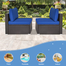 Load image into Gallery viewer, Gymax 2PCS Patio Sectional Armless Sofas Rattan Furniture Set Outdoor w/ Cushions