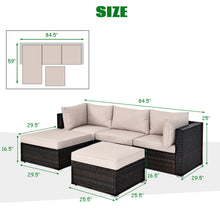Load image into Gallery viewer, Gymax 5PCS Rattan Patio Conversation Set Outdoor Furniture Set w/ Ottoman Cushion