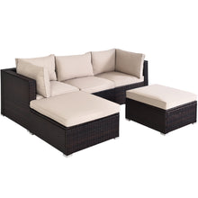 Load image into Gallery viewer, Gymax 5PCS Rattan Patio Conversation Set Outdoor Furniture Set w/ Ottoman Cushion