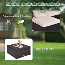 Load image into Gallery viewer, Gymax 5PCS Rattan Patio Conversation Set Outdoor Furniture Set w/ Ottoman Cushion
