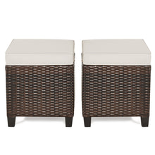Load image into Gallery viewer, Gymax Set of 2 Patio Wicker Rattan Ottoman Footrest Garden Outdoor w/ Cushion