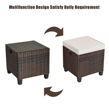 Load image into Gallery viewer, Gymax Set of 2 Patio Wicker Rattan Ottoman Footrest Garden Outdoor w/ Cushion