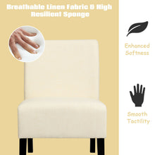 Load image into Gallery viewer, Gymax 2PCS Upholstered Accent Chair Leisure Chair Armless w/ Wooden Frame Beige