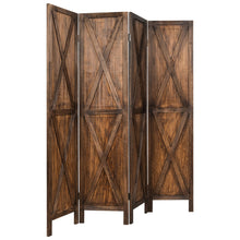 Load image into Gallery viewer, Gymax 5.6Ft Folding 4-Panel Wood Room Divider Privacy Screen Home Office Brown