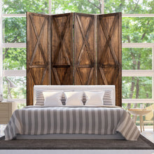 Load image into Gallery viewer, Gymax 5.6Ft Folding 4-Panel Wood Room Divider Privacy Screen Home Office Brown
