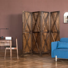 Load image into Gallery viewer, Gymax 5.6Ft Folding 4-Panel Wood Room Divider Privacy Screen Home Office Brown