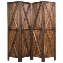 Load image into Gallery viewer, Gymax 5.6Ft Folding 4-Panel Wood Room Divider Privacy Screen Home Office Brown