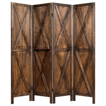 Load image into Gallery viewer, Gymax 5.6Ft Folding 4-Panel Wood Room Divider Privacy Screen Home Office Brown