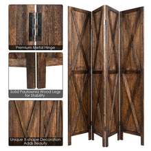 Load image into Gallery viewer, Gymax 5.6Ft Folding 4-Panel Wood Room Divider Privacy Screen Home Office Brown