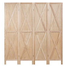 Load image into Gallery viewer, Gymax 5.6Ft Folding 4-Panel Wood Room Divider Privacy Screen Home Office Natural