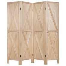 Load image into Gallery viewer, Gymax 5.6Ft Folding 4-Panel Wood Room Divider Privacy Screen Home Office Natural