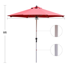 Load image into Gallery viewer, Gymax 9Ft Patio Outdoor Umbrella Market Table Umbrella w/ Crank 8 Ribs Burgundy