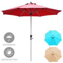 Load image into Gallery viewer, Gymax 9Ft Patio Outdoor Umbrella Market Table Umbrella w/ Crank 8 Ribs Burgundy