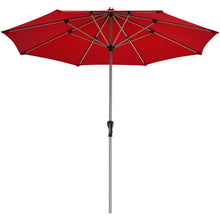 Load image into Gallery viewer, Gymax 9Ft Patio Outdoor Umbrella Market Table Umbrella w/ Crank 8 Ribs Burgundy
