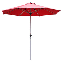 Load image into Gallery viewer, Gymax 9Ft Patio Outdoor Umbrella Market Table Umbrella w/ Crank 8 Ribs Burgundy