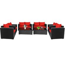 Load image into Gallery viewer, Gymax 8PCS Rattan Patio Conversation Set Outdoor Furniture Set w/ Cushions