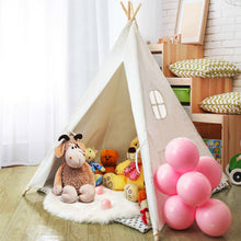 Load image into Gallery viewer, Gymax 5.5ft Portable Cotton Kids' Play Tent Indian Tent Game Sleeping House Boys Girls