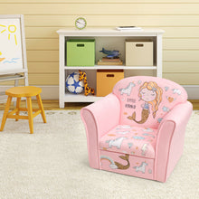 Load image into Gallery viewer, Gymax Kids Mermaid Sofa Children Armrest Couch Upholstered Chair Toddler Furniture