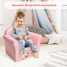 Load image into Gallery viewer, Gymax Kids Mermaid Sofa Children Armrest Couch Upholstered Chair Toddler Furniture