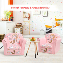 Load image into Gallery viewer, Gymax Kids Mermaid Sofa Children Armrest Couch Upholstered Chair Toddler Furniture