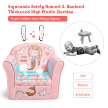 Load image into Gallery viewer, Gymax Kids Mermaid Sofa Children Armrest Couch Upholstered Chair Toddler Furniture