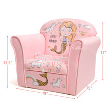 Load image into Gallery viewer, Gymax Kids Mermaid Sofa Children Armrest Couch Upholstered Chair Toddler Furniture