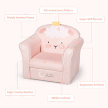 Load image into Gallery viewer, Gymax Kids Lamb Sofa Children Armrest Couch Upholstered Chair Toddler Furniture Gift