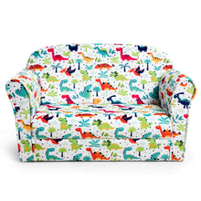 Load image into Gallery viewer, Gymax Double Kids Dinosaur Sofa Children Armrest Couch Upholstered Chair Furniture