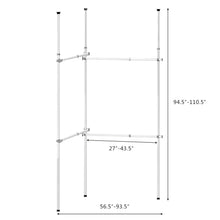 Load image into Gallery viewer, Gymax Double 2 Tier Adjustable Garment Rack Telescopic Clothes Hanger Closet Organizer