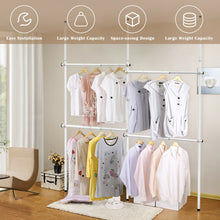 Load image into Gallery viewer, Gymax Double 2 Tier Adjustable Garment Rack Telescopic Clothes Hanger Closet Organizer