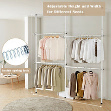 Load image into Gallery viewer, Gymax Double 2 Tier Adjustable Garment Rack Telescopic Clothes Hanger Closet Organizer