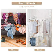Load image into Gallery viewer, Gymax Double 2 Tier Adjustable Garment Rack Telescopic Clothes Hanger Closet Organizer