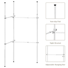 Load image into Gallery viewer, Gymax Double 2 Tier Adjustable Garment Rack Telescopic Clothes Hanger Closet Organizer