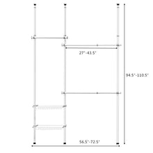 Load image into Gallery viewer, Gymax Double 2 Tier Telescopic Garment Rack Adjustable Closet Organizer w/ Baskets