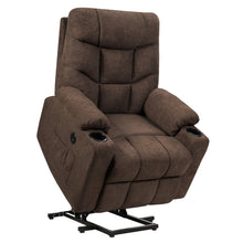 Load image into Gallery viewer, Gymax Power Lift Massage Recliner Fabric Sofa Chair w/ Remote Control