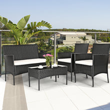 Load image into Gallery viewer, Gymax 4PCS Outdoor Furniture Set Patio Rattan Conversation Set w/ Cushion