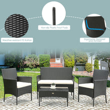 Load image into Gallery viewer, Gymax 4PCS Outdoor Furniture Set Patio Rattan Conversation Set w/ Cushion