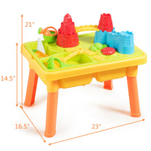 Load image into Gallery viewer, Gymax 2 in 1 Sand Water Table Activity Beach Play Set w/ Sand Castle Molds & Cover