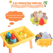 Load image into Gallery viewer, Gymax 2 in 1 Sand Water Table Activity Beach Play Set w/ Sand Castle Molds & Cover