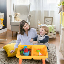 Load image into Gallery viewer, Gymax 2 in 1 Sand Water Table Activity Beach Play Set w/ Sand Castle Molds & Cover
