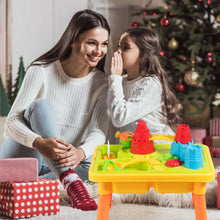Load image into Gallery viewer, Gymax 2 in 1 Sand Water Table Activity Beach Play Set w/ Sand Castle Molds & Cover