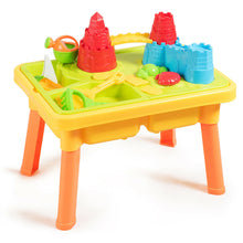 Load image into Gallery viewer, Gymax 2 in 1 Sand Water Table Activity Beach Play Set w/ Sand Castle Molds & Cover